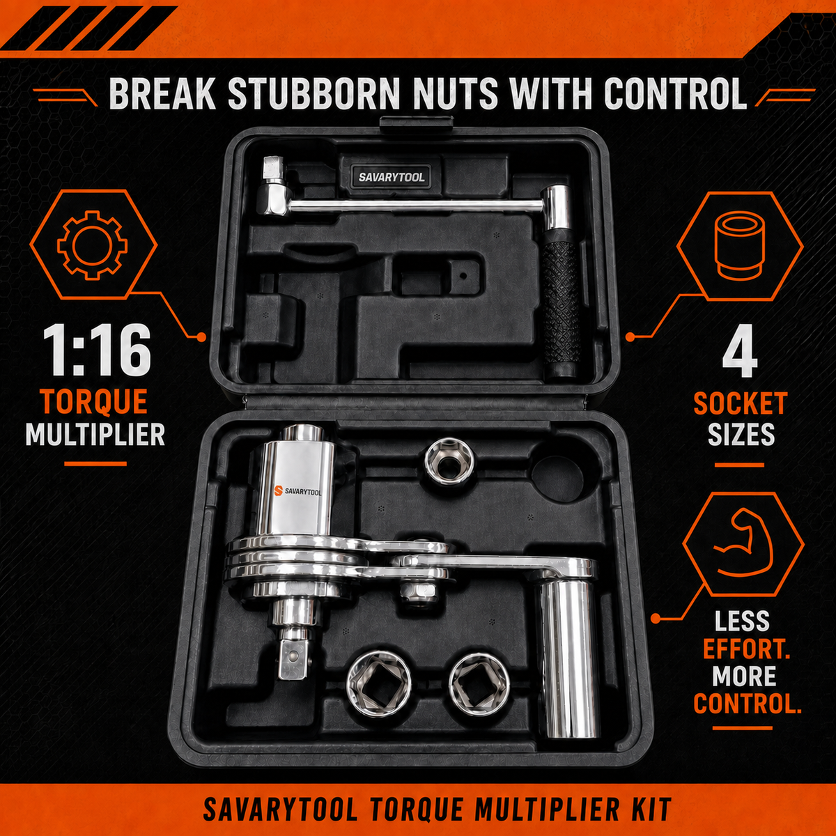 Torque Multiplier Wrench – 16:1 Gear Drive Kit | 680 N·m Output