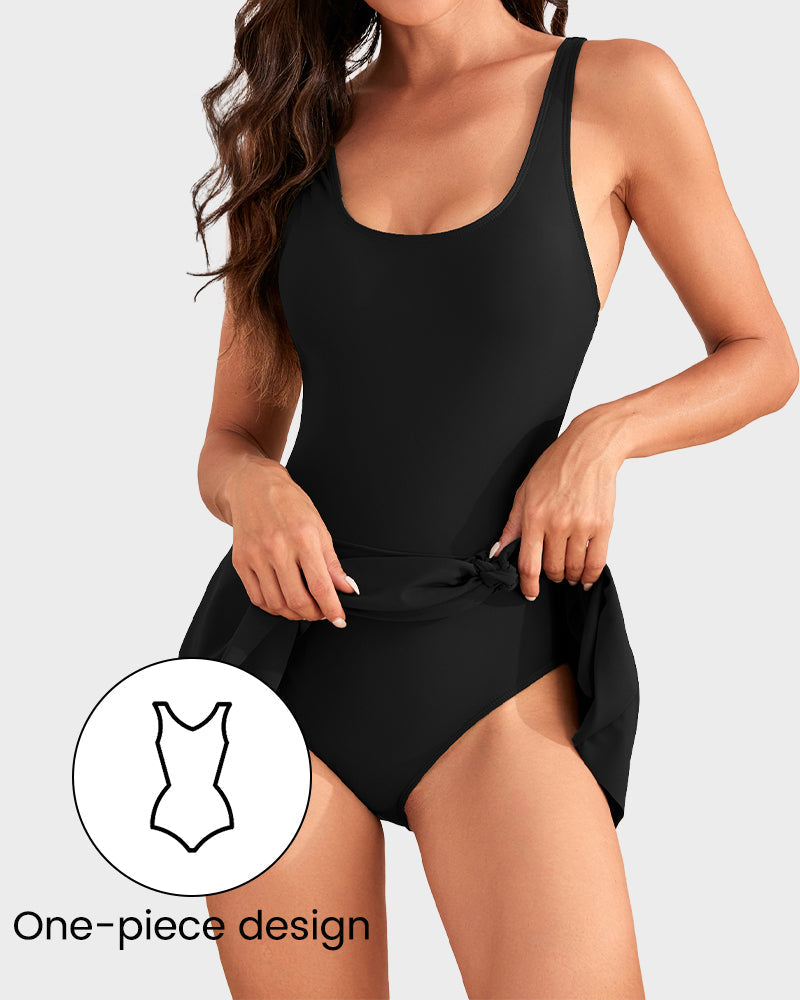 👙LAST DAY SALE:!💃Women's One Piece Tummy Control Tie Knot Swimsuit
