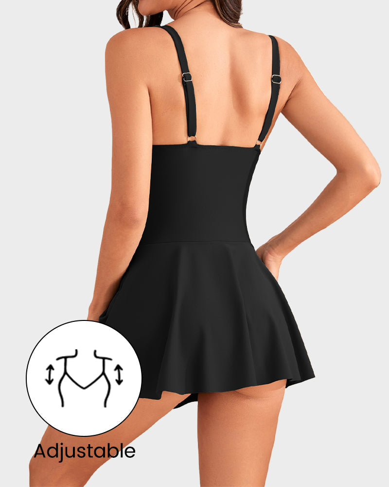 👙LAST DAY SALE:!💃Women's One Piece Tummy Control Tie Knot Swimsuit