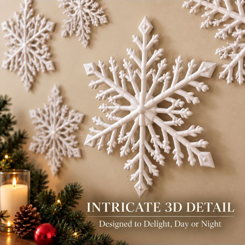 3D LED Snowflake Wall Lights with Remote | Color-Changing Christmas Decor