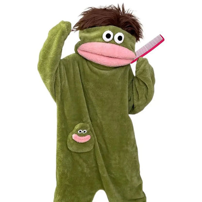 Big Mouth Monster Onesie – Oversized Plush Halloween Costume Pajamas