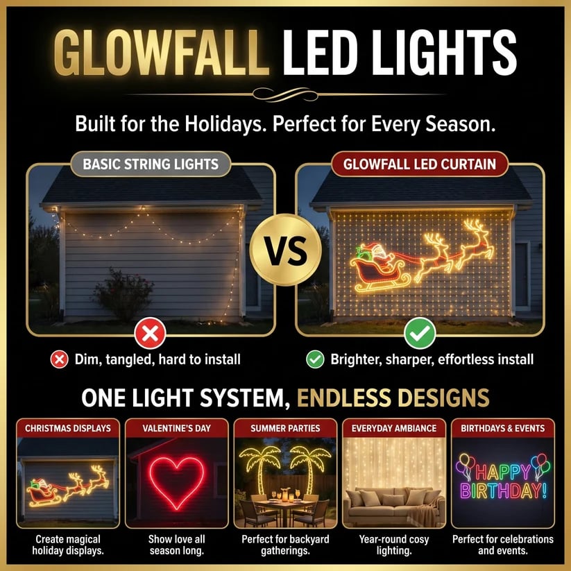 Christmas LED Mesh Curtain Lights for Outdoor Walls