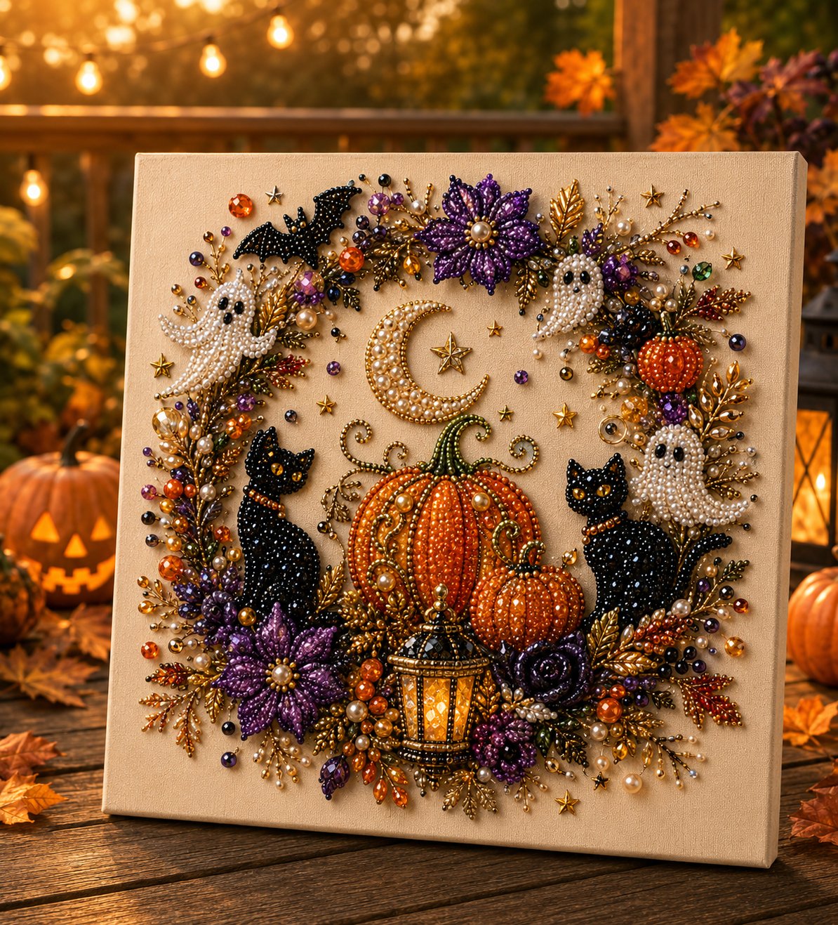 💥 Last Day 55% OFF – 👻✨ Halloween Pearl Art DIY Kit – Turn Tiny Pearls into Spooky-Cute Magic