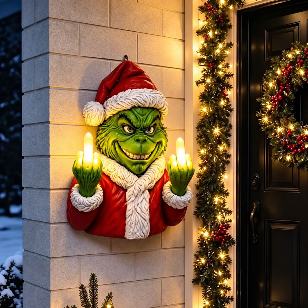 Christmas LED Middle Finger Wall Light | Funny Holiday Decor