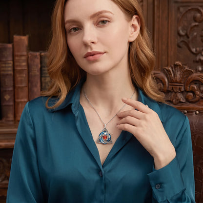 Celtic Trinity Knot Birthstone Necklace for Women