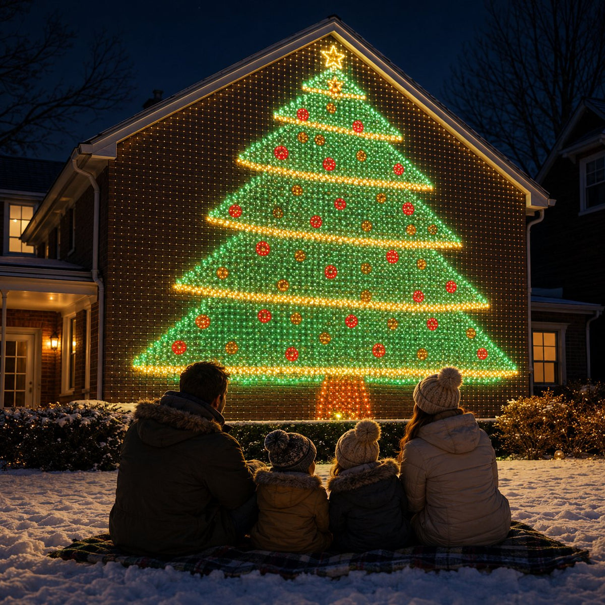 Christmas LED Mesh Curtain Lights for Outdoor Walls