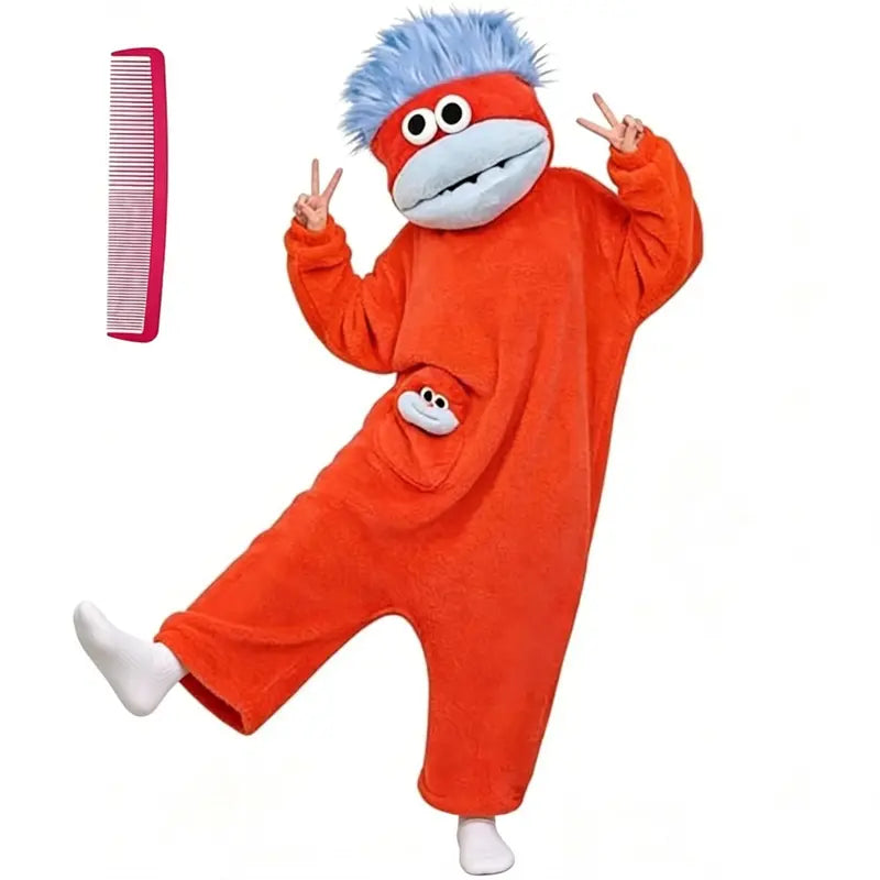 Big Mouth Monster Onesie – Oversized Plush Halloween Costume Pajamas