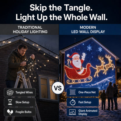 Christmas LED Mesh Curtain Lights for Outdoor Walls