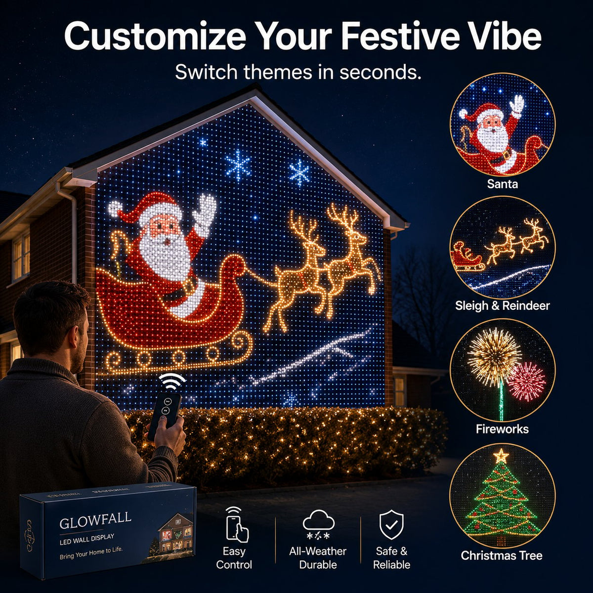 Christmas LED Mesh Curtain Lights for Outdoor Walls