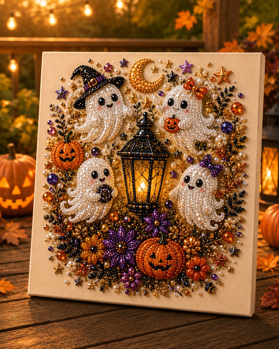 💥 Last Day 55% OFF – 👻✨ Halloween Pearl Art DIY Kit – Turn Tiny Pearls into Spooky-Cute Magic