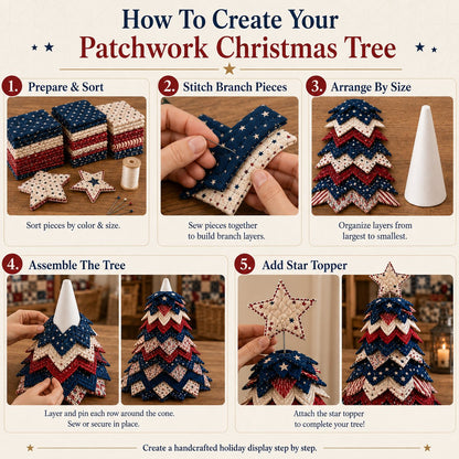 🔥Last Day 49% OFF 🇺🇸 Americana Patchwork Christmas Tree DIY Quilt Kit - Buy 2 Get Free Shipping