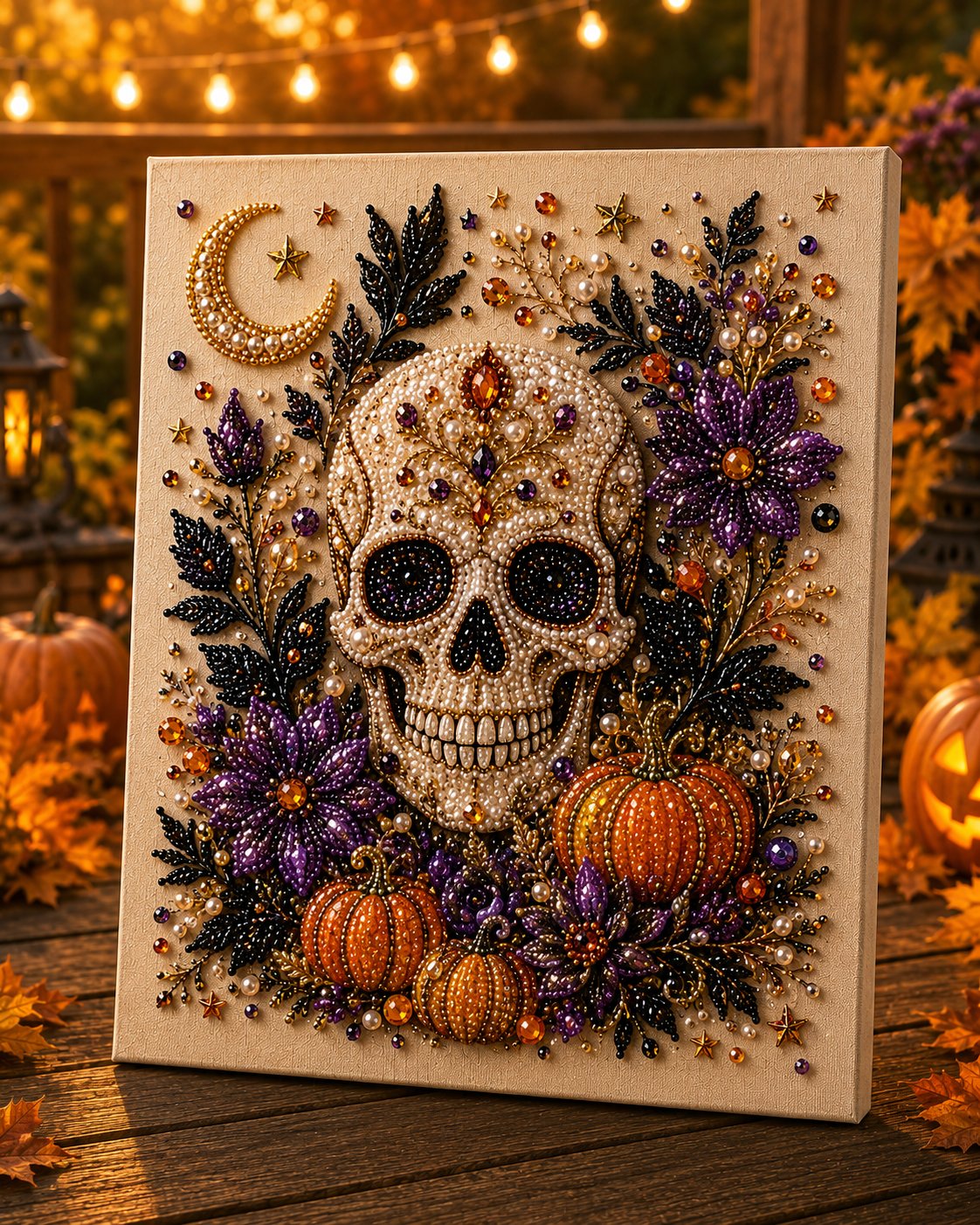 💥 Last Day 55% OFF – 👻✨ Halloween Pearl Art DIY Kit – Turn Tiny Pearls into Spooky-Cute Magic
