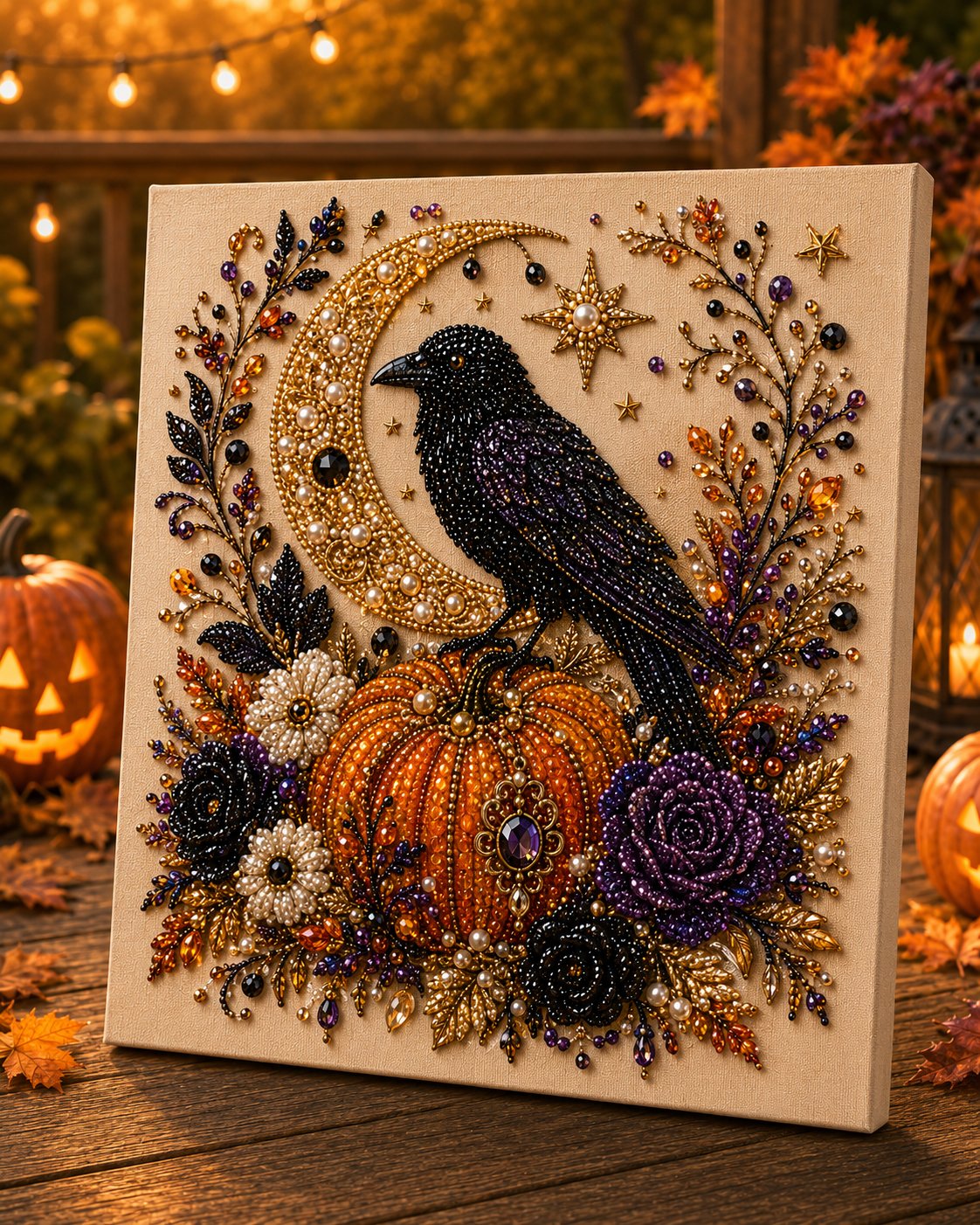 💥 Last Day 55% OFF – 👻✨ Halloween Pearl Art DIY Kit – Turn Tiny Pearls into Spooky-Cute Magic
