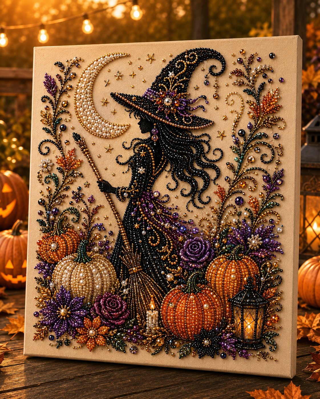 💥 Last Day 55% OFF – 👻✨ Halloween Pearl Art DIY Kit – Turn Tiny Pearls into Spooky-Cute Magic