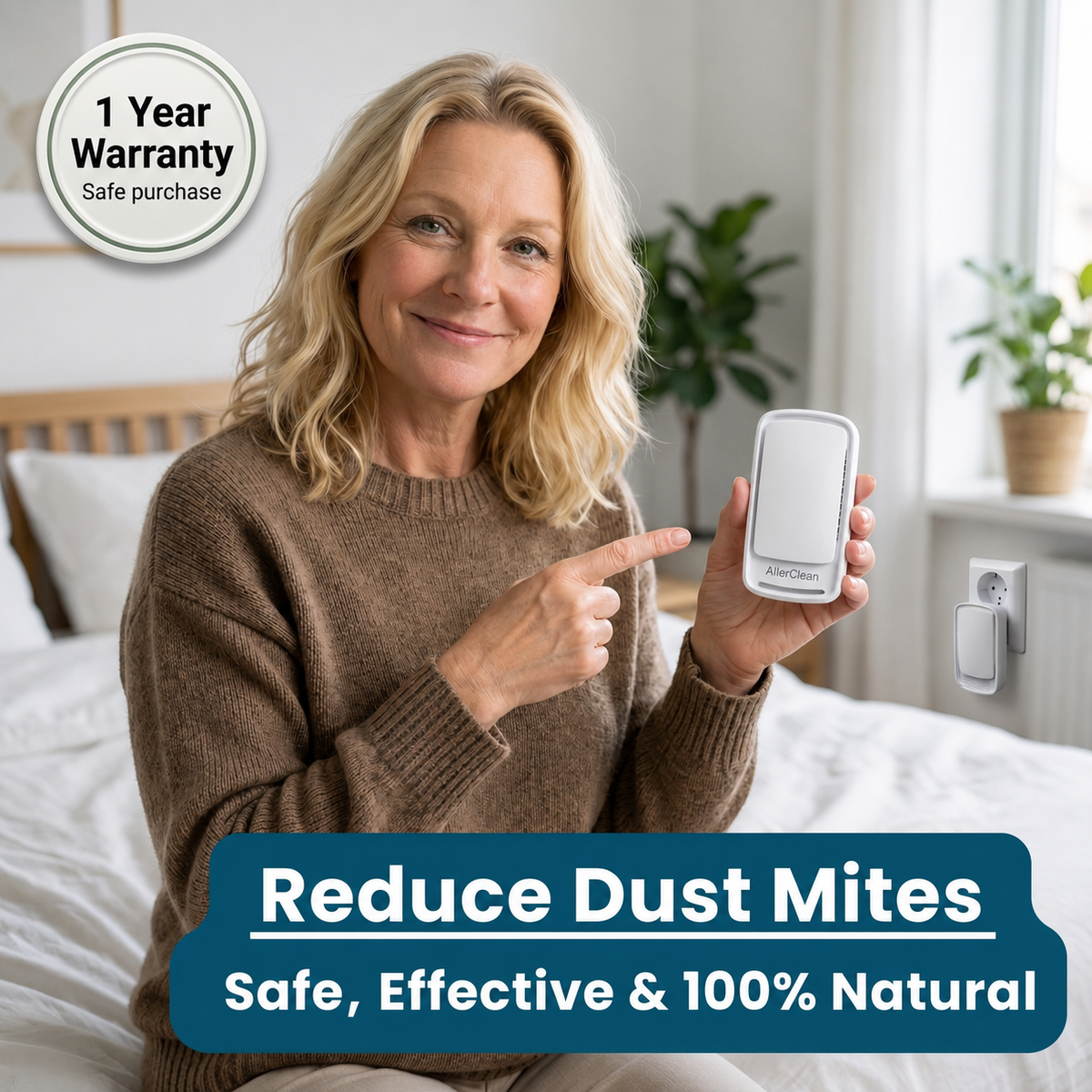 AllerClean™ – Plug-In Negative Ion Air Purifier | Breathe Easier, Sleep Better