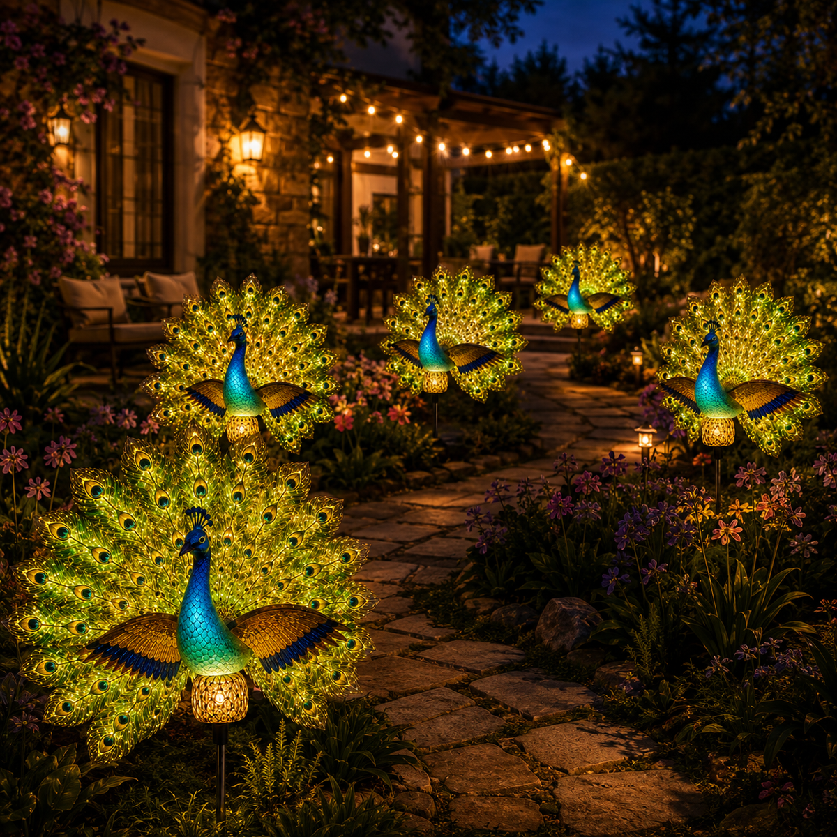 🦚Limited Time 50%OFF⚡️Solar Peacock Garden Sculpture
