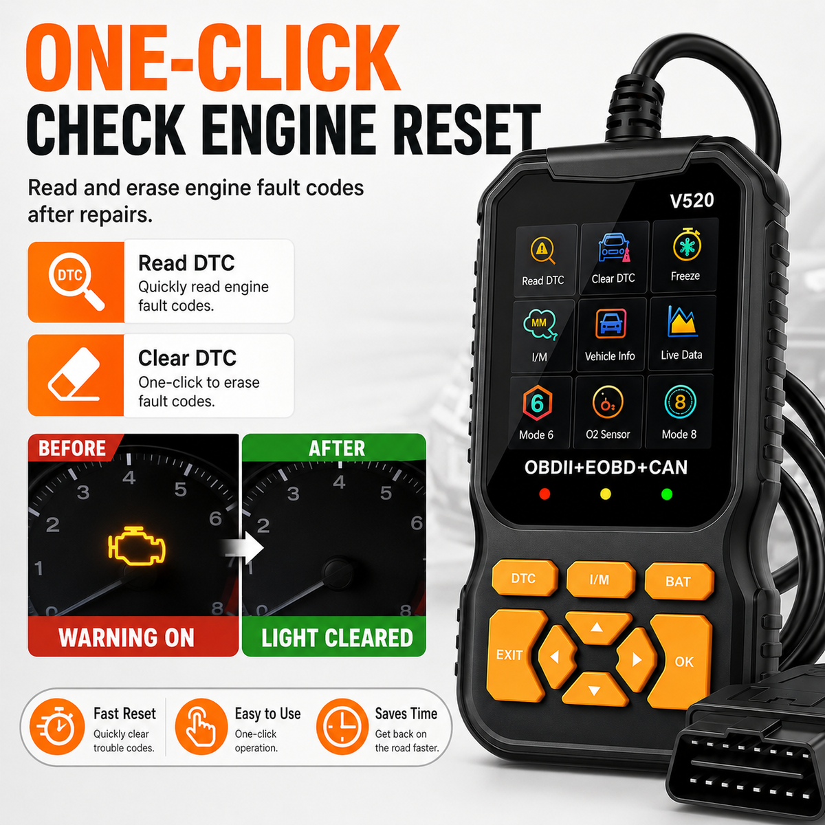 🥳2026 HOT SALE🥳💞50K+ SOLD!🚗🔧 Professional OBD2 Scanner – Reads & clears codes, live data & I/M readiness. Works on 1996+ cars. Save $$$ on garage diagnostics! 🛠️✨