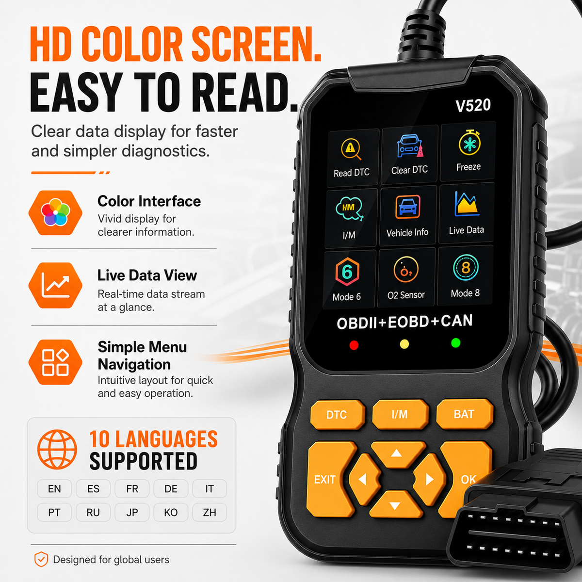 🥳2026 HOT SALE🥳💞50K+ SOLD!🚗🔧 Professional OBD2 Scanner – Reads & clears codes, live data & I/M readiness. Works on 1996+ cars. Save $$$ on garage diagnostics! 🛠️✨