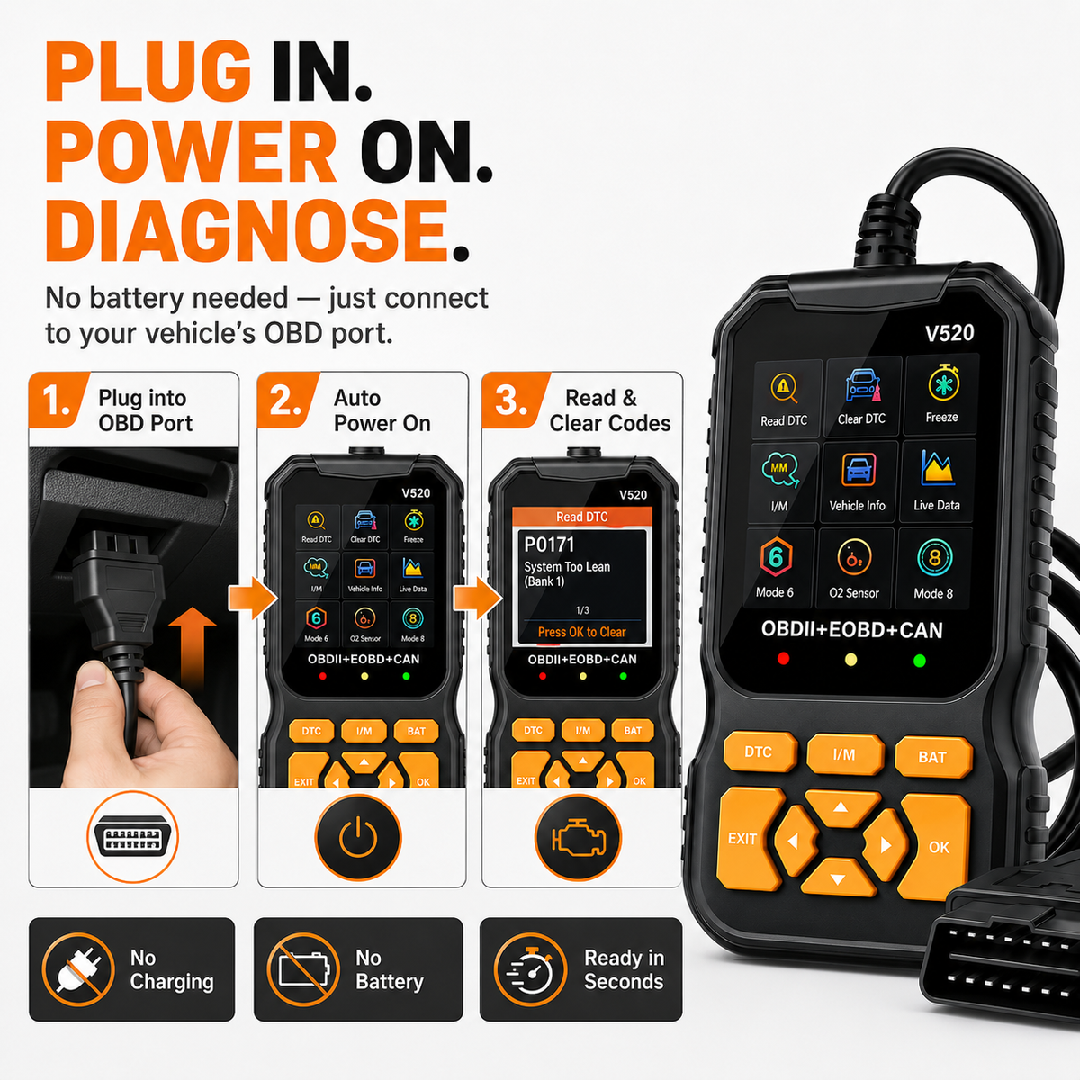 🥳2026 HOT SALE🥳💞50K+ SOLD!🚗🔧 Professional OBD2 Scanner – Reads & clears codes, live data & I/M readiness. Works on 1996+ cars. Save $$$ on garage diagnostics! 🛠️✨