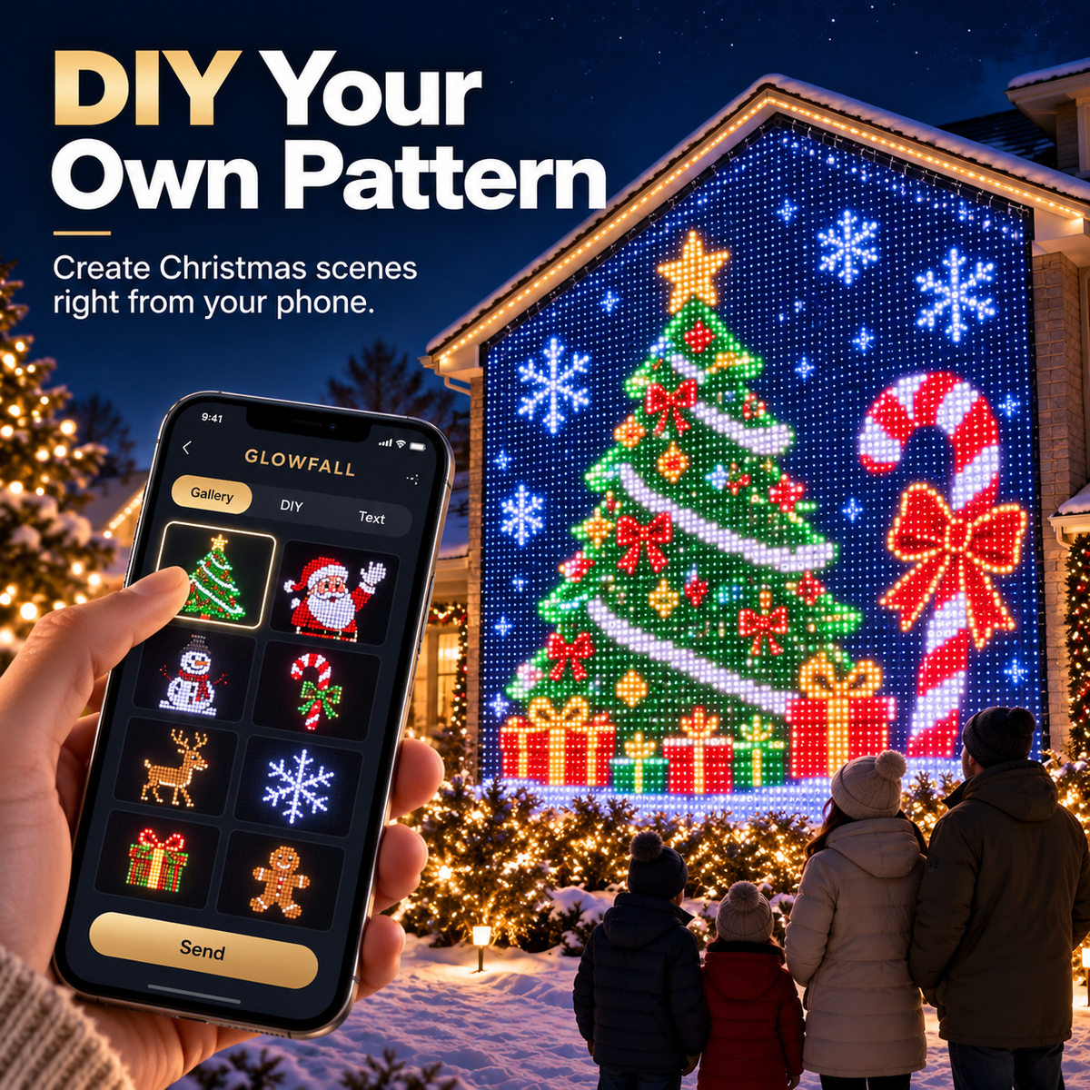 Christmas LED Mesh Curtain Lights for Outdoor Walls