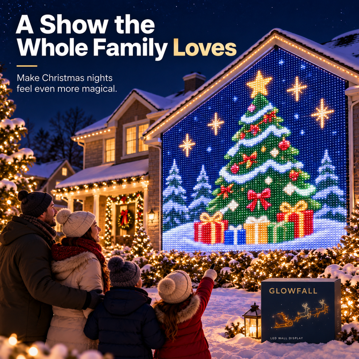 Christmas LED Mesh Curtain Lights for Outdoor Walls