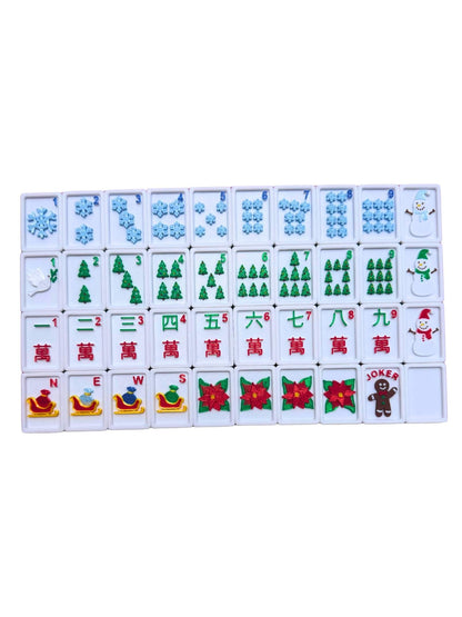 Christmas Mahjong Tiles – 160-Piece Premium Engraved Acrylic Set