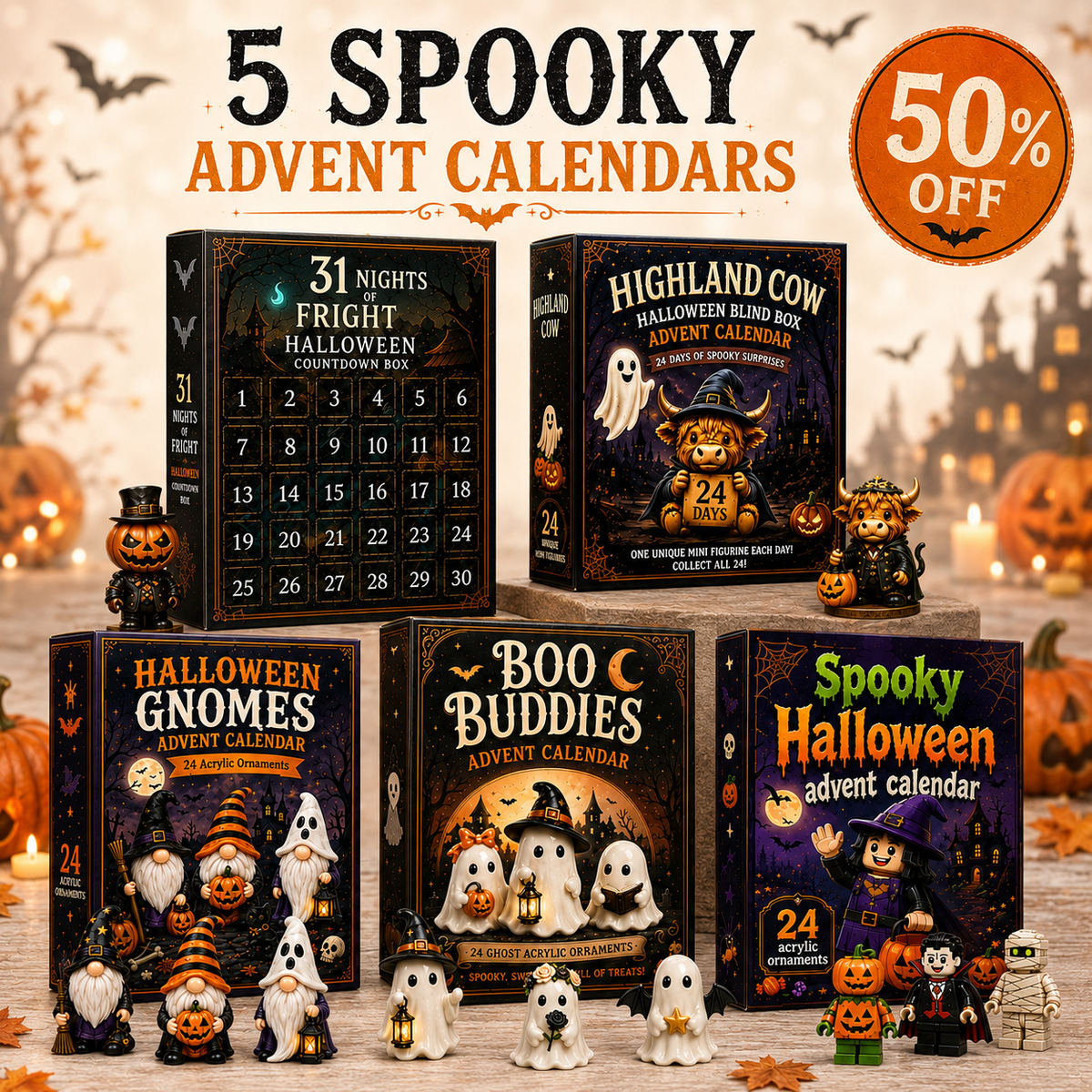 Halloween Countdown Calendar – 24 Daily Surprises Gift Box