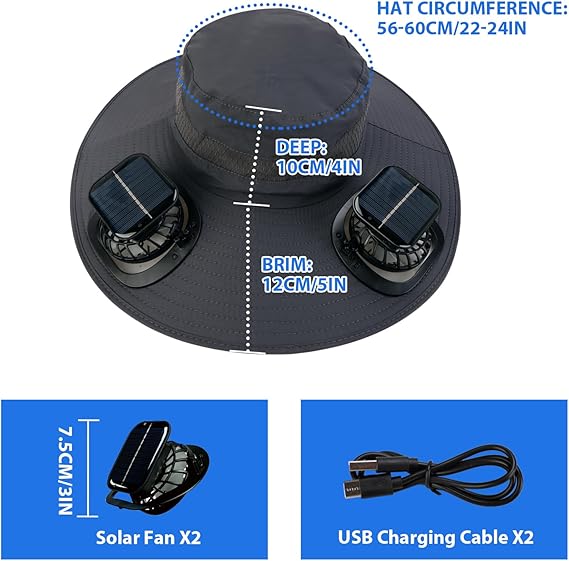 🎁Summer Hot Sale-50% Off🌞2026 New Ultralight Solar Fan Sun Hat – Lighter Than a Baseball!⚾(Only 11oz)