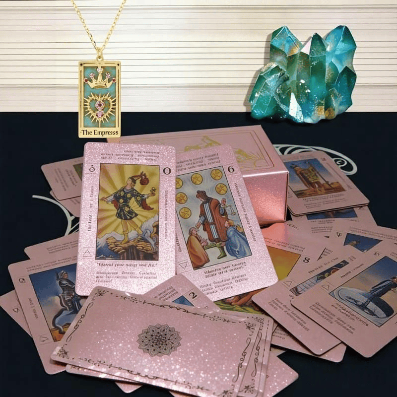 Rose Gold Tarot Cards with Guide Book