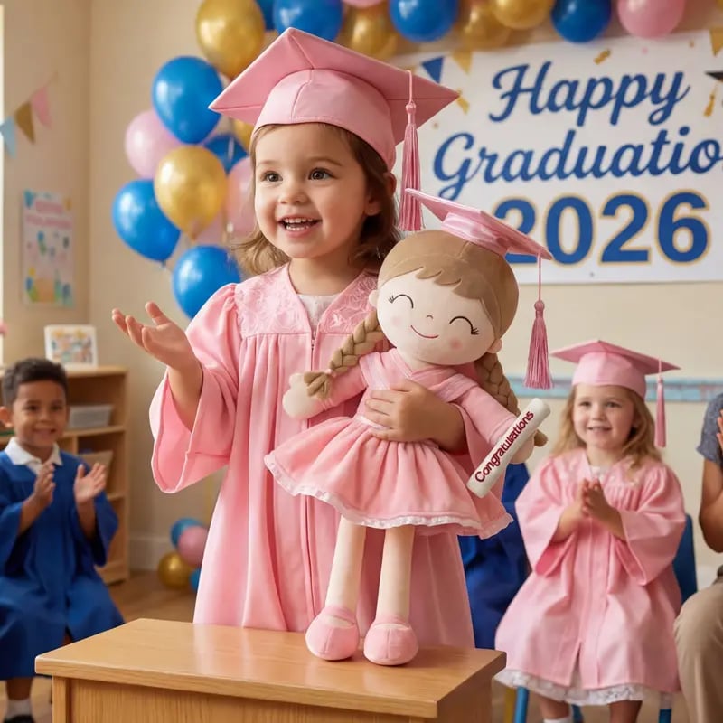 🎓 Class of 2026 Graduation Doll – 16” Soft Plush Keepsake Gift with Gift Bag