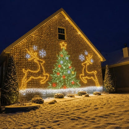 Christmas LED Mesh Curtain Lights for Outdoor Walls