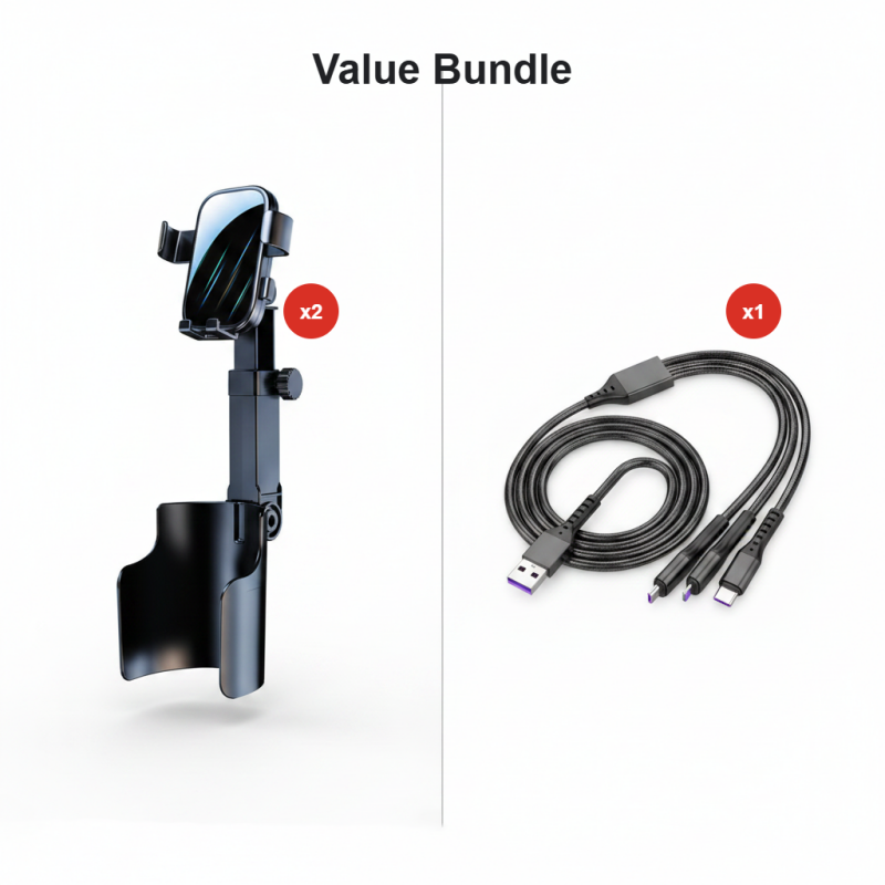 ⭐HOT SALE🧲Car Cup Holder Phone Mount – 360° Adjustable, Strong N52 Magnet, One-Hand Operation