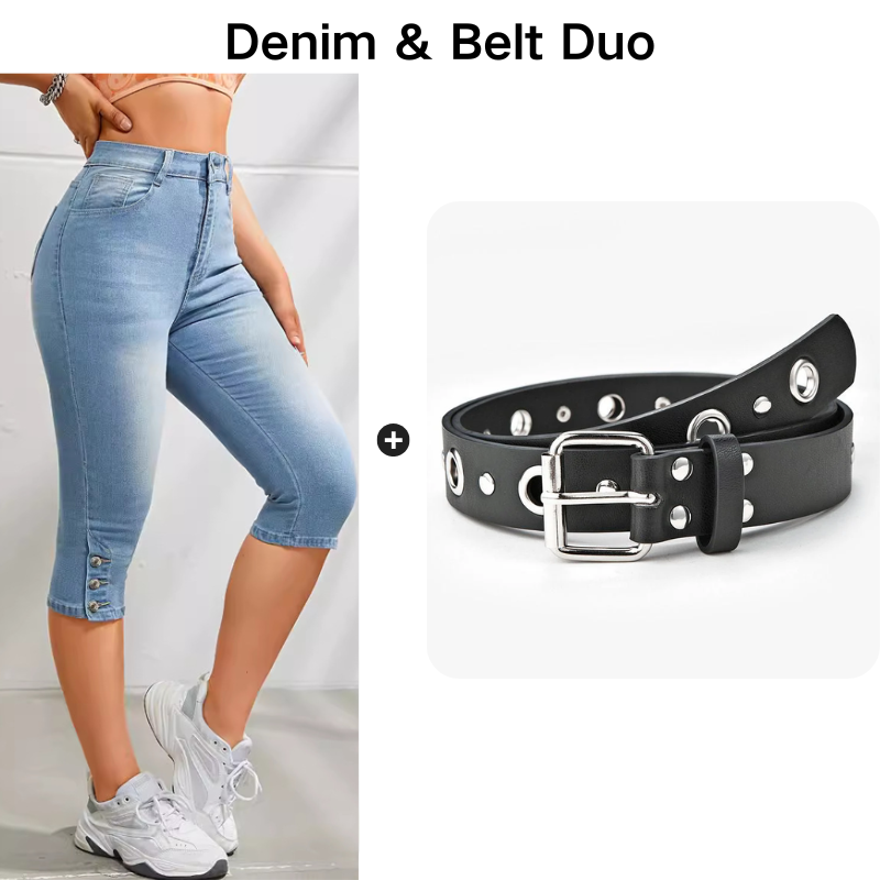Women's High-Waist Slim-Fit Capri Jeans