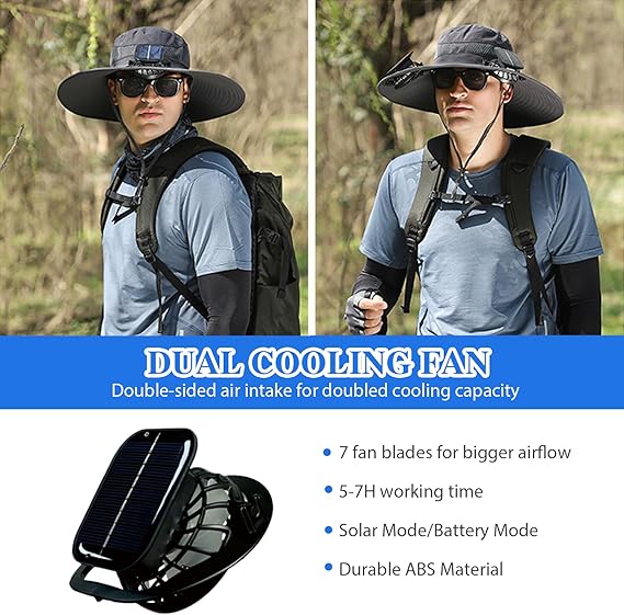 🎁Summer Hot Sale-50% Off🌞2026 New Ultralight Solar Fan Sun Hat – Lighter Than a Baseball!⚾(Only 11oz)