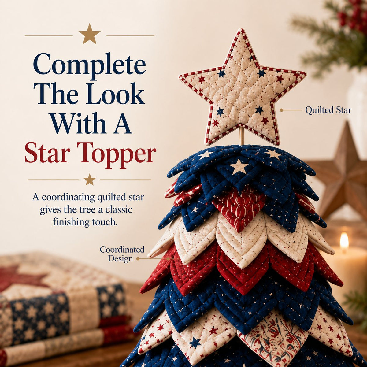 🔥Last Day 49% OFF 🇺🇸 Americana Patchwork Christmas Tree DIY Quilt Kit - Buy 2 Get Free Shipping