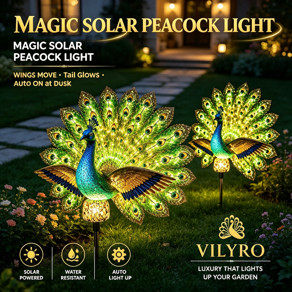 🦚Limited Time 50%OFF⚡️Solar Peacock Garden Sculpture