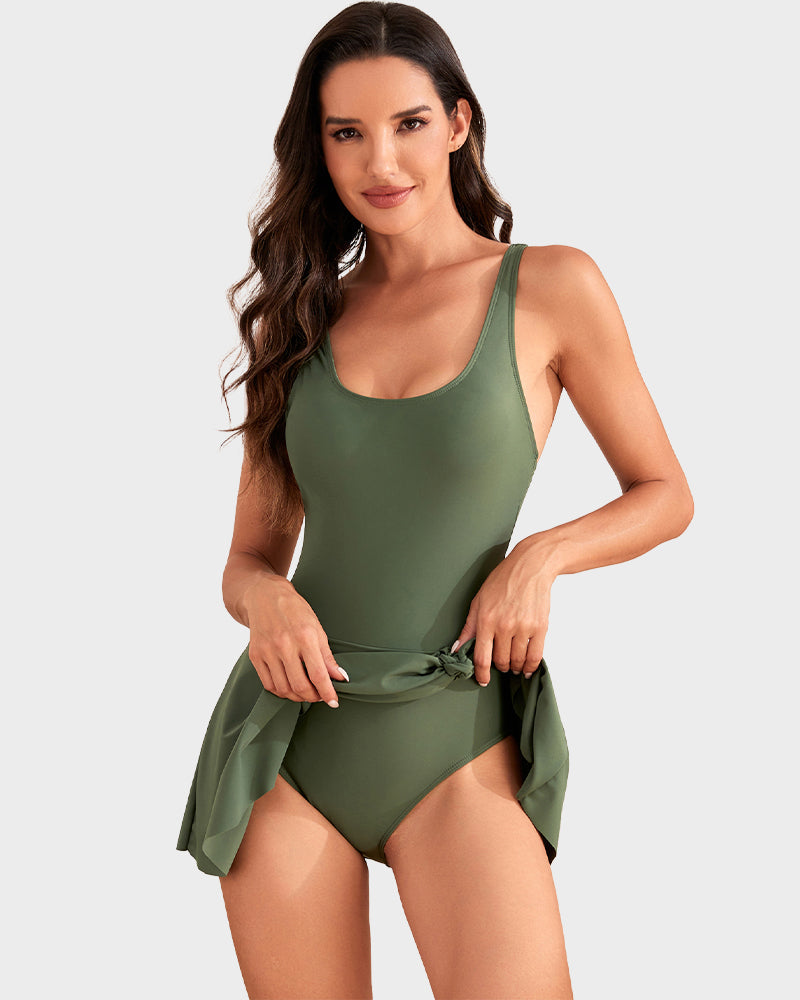 👙LAST DAY SALE:!💃Women's One Piece Tummy Control Tie Knot Swimsuit
