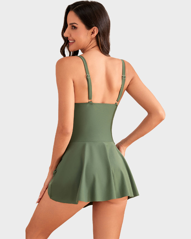 👙LAST DAY SALE:!💃Women's One Piece Tummy Control Tie Knot Swimsuit