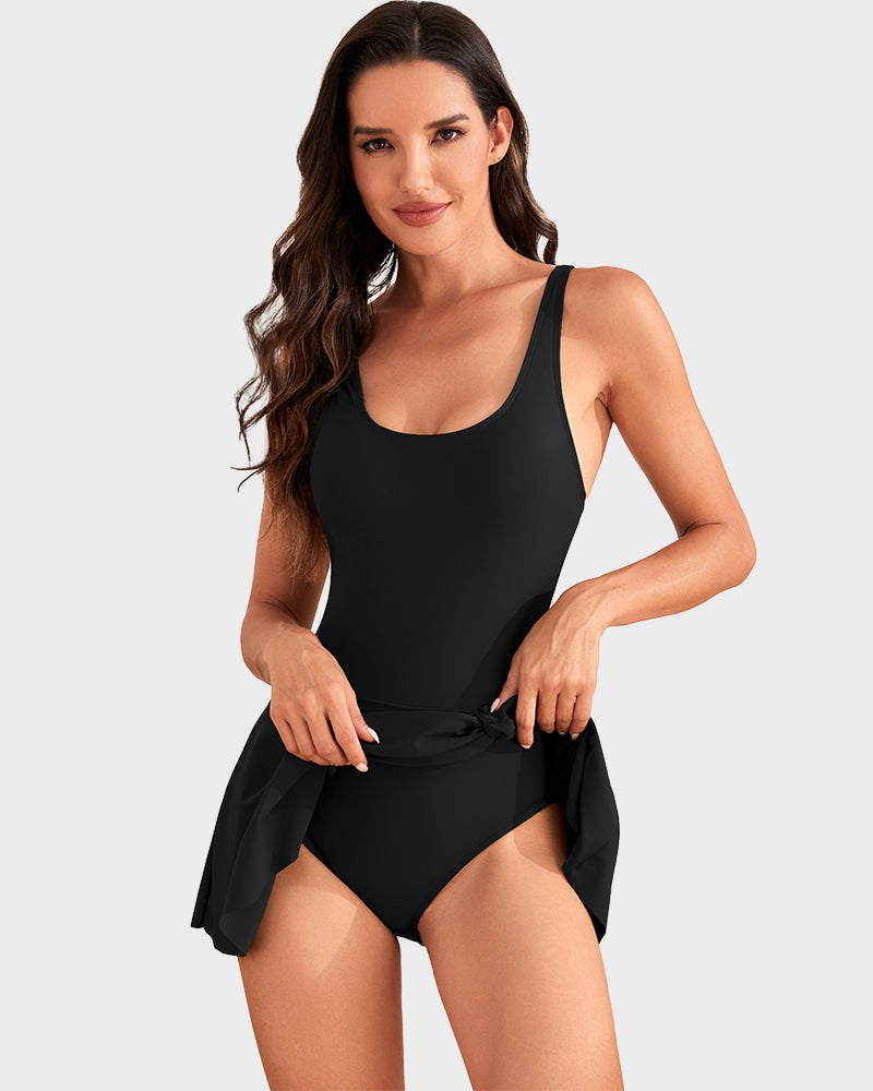 👙LAST DAY SALE:!💃Women's One Piece Tummy Control Tie Knot Swimsuit