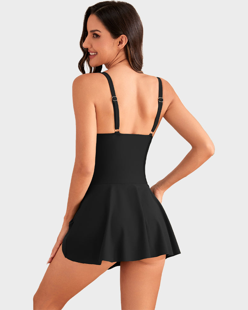 👙LAST DAY SALE:!💃Women's One Piece Tummy Control Tie Knot Swimsuit