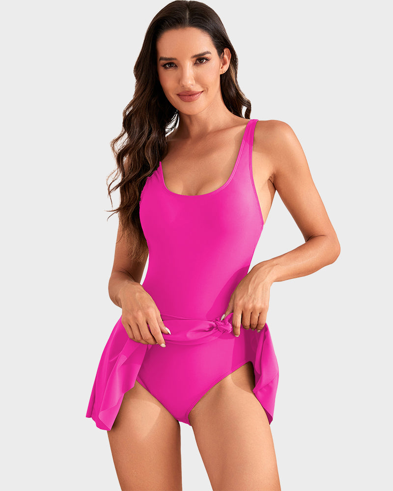 👙LAST DAY SALE:!💃Women's One Piece Tummy Control Tie Knot Swimsuit
