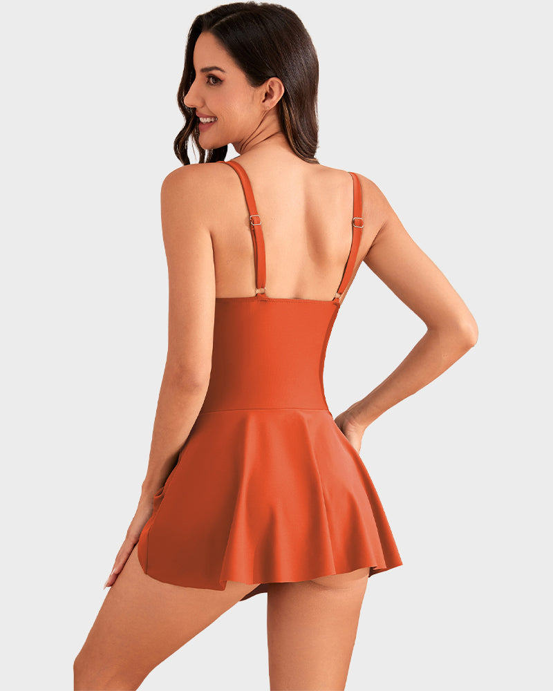 👙LAST DAY SALE:!💃Women's One Piece Tummy Control Tie Knot Swimsuit