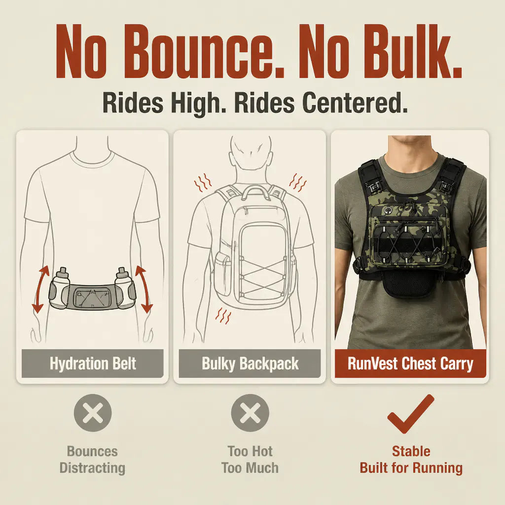 RunVest – Lightweight Hydration Chest Pack | Zero Bounce