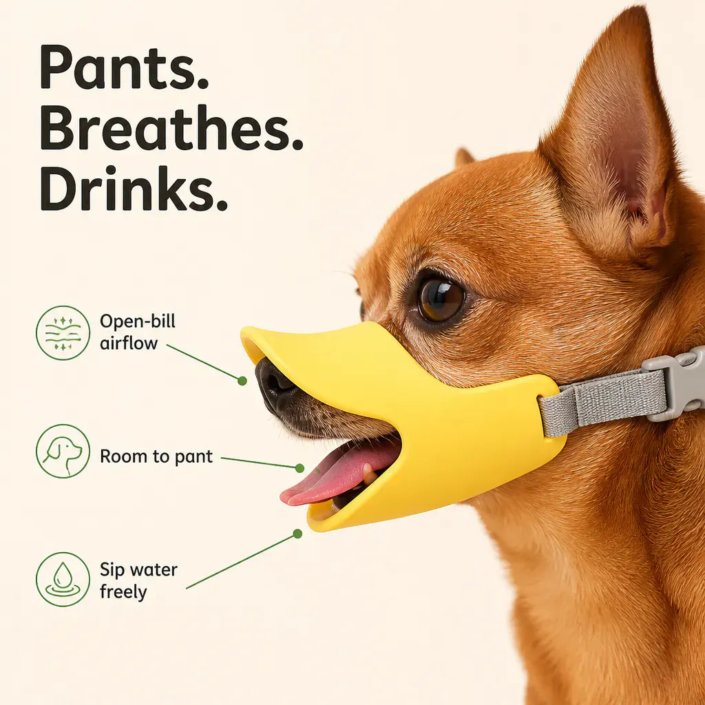 HushMuzzle – Soft Silicone Duck-Bill Dog Muzzle for Small Dogs