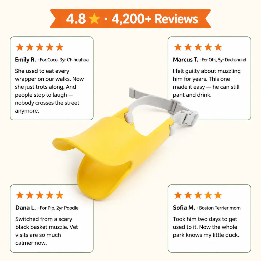 HushMuzzle – Soft Silicone Duck-Bill Dog Muzzle for Small Dogs
