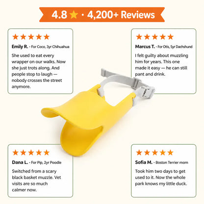 HushMuzzle – Soft Silicone Duck-Bill Dog Muzzle for Small Dogs