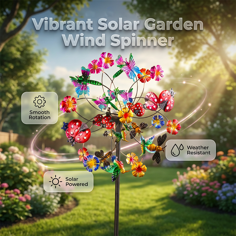 🌸Spring Sale 40% OFF🌬️🎡 Solar-Powered Wind Spinner for Garden