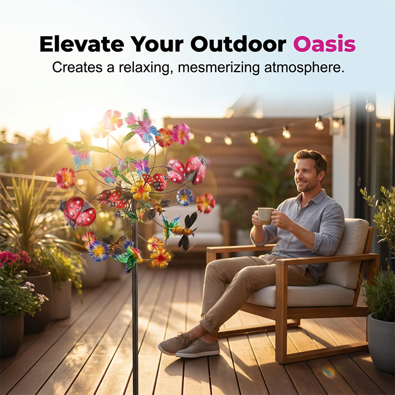 🌸Spring Sale 40% OFF🌬️🎡 Solar-Powered Wind Spinner for Garden