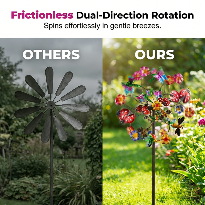 🌸Spring Sale 40% OFF🌬️🎡 Solar-Powered Wind Spinner for Garden