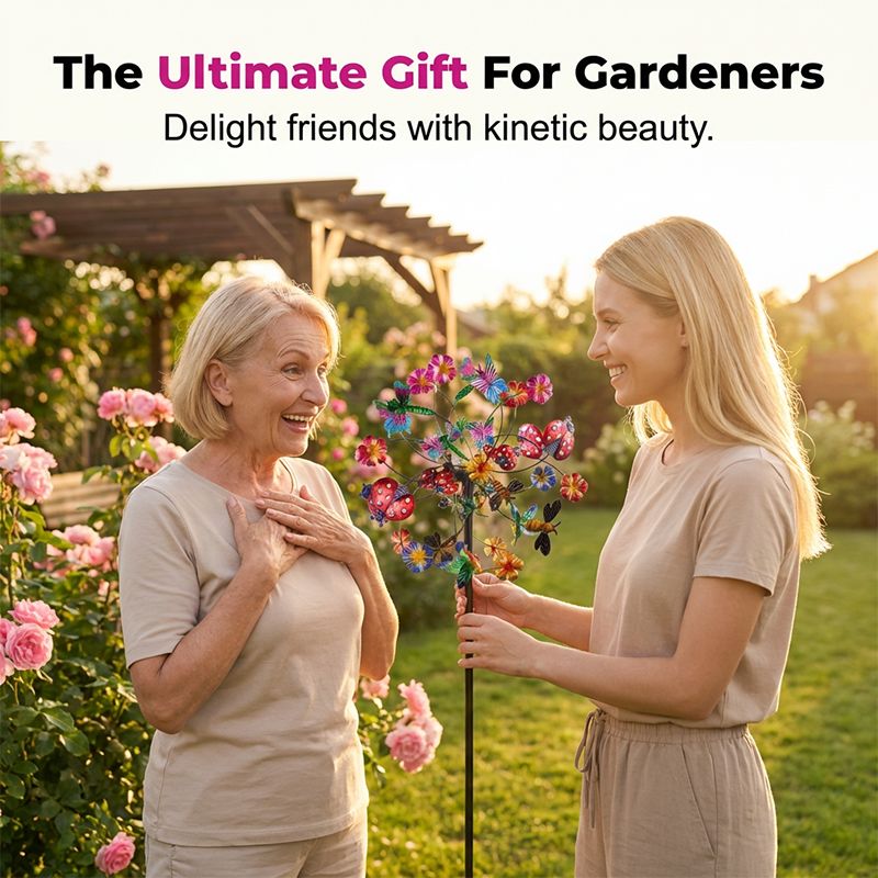 🌸Spring Sale 40% OFF🌬️🎡 Solar-Powered Wind Spinner for Garden